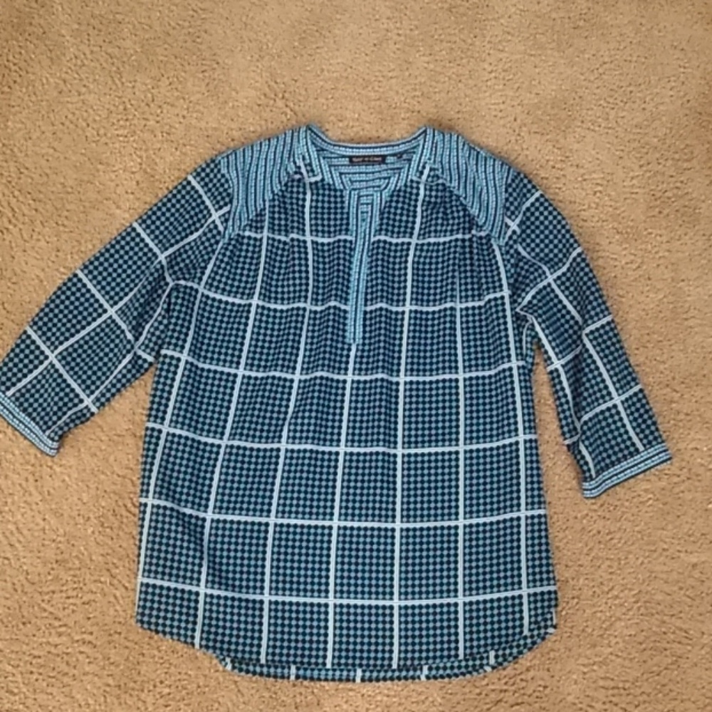 Violet & Claire Blue and White Checkered Blouse